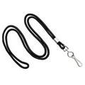 Blank Nylon Badge Lanyard w/Metal Hook (Black)